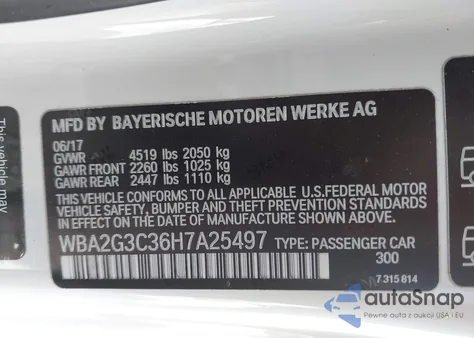 2017 BMW 2 Series M240I xDrive z USA, uszkodzony, nr VIN WBA2G3C36H7A25497